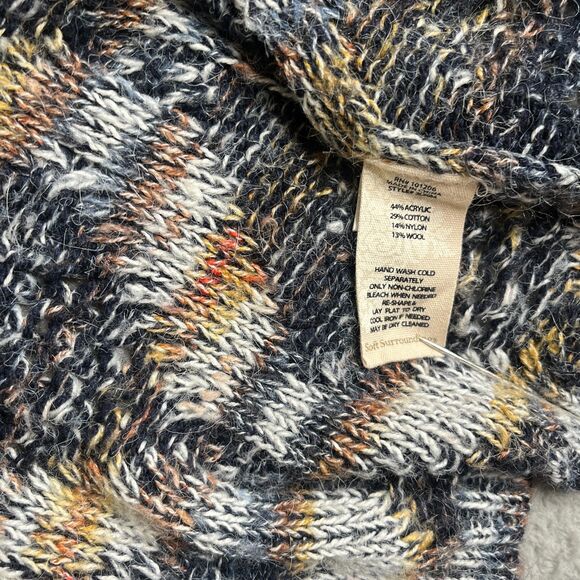 Soft Surrounding Cardigan Sweater Women PXL Gray Brown Wool Blend Open Front - Picture 4 of 12